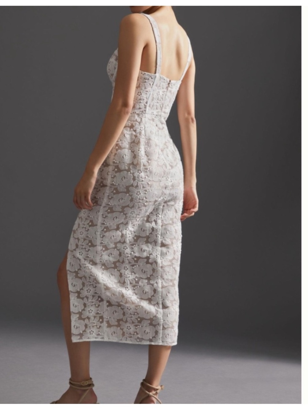 Hutch Anthropologie Sz 4 Ivory lace corset midi dress. Party, special occasion. - Picture 7 of 14